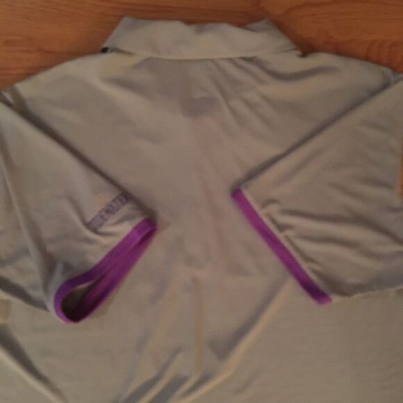 New Adidas Color Block Gray Purple pink Polo Shirt L Tidewater N Myrtle Beach - Picture 6 of 9